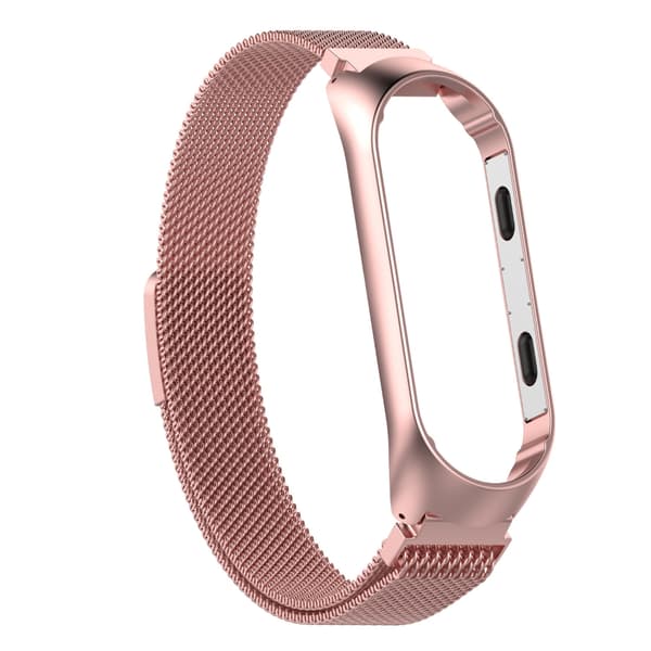 armband milanese loop magnetisk stängning xiaomi mi band 5 rosa