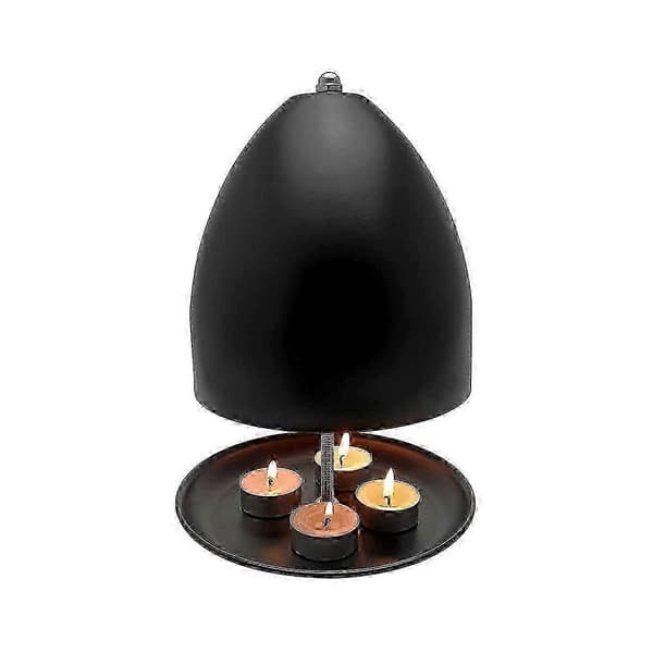 Telysovn egnet for oppvarming, telysvarmer, metall svart telysromvarmer kontor Black