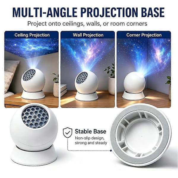 Stjärnprojektor Galaxy Nattlampa, LED Ocean Wave Projektor 360 Roterande för Barn Sovrum Takinredning Present Snowflake