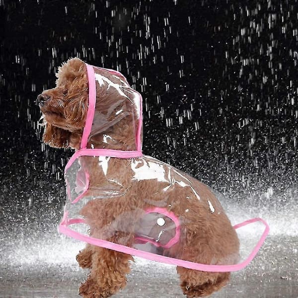 Dyredress Hund Regnfrakker Vanntett Valp Regnfrakker RoseRed L
