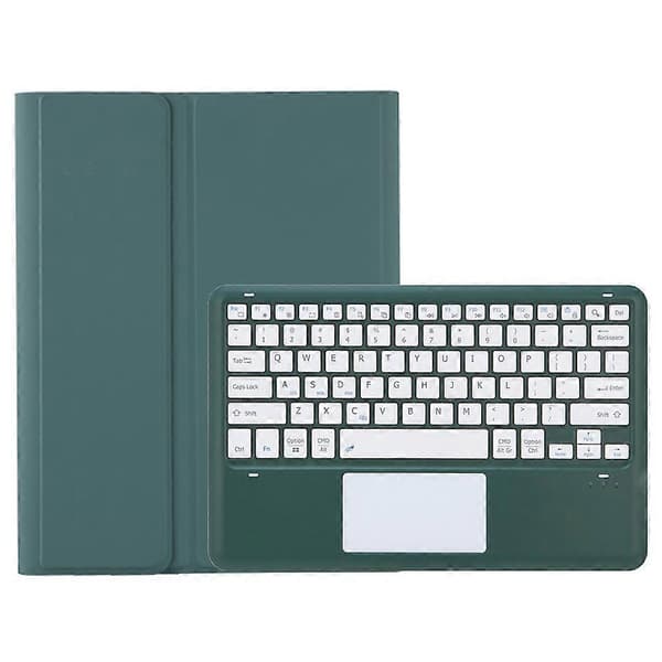Til Samsung Galaxy Tab S10+(Plus)/ S9 FE+(Plus)/ S9+(Plus) 12.4\" X610/ X616 Bluetooth-tastatur med touchpad, penneholder, tablet-etui Dark Green