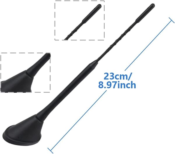 Dab Dab+ Bilradioantenne FM/AM Radioantenne Biltakantenneforsterker Adapter SMB til DIN med RG174 5M 16,4ft Kabel