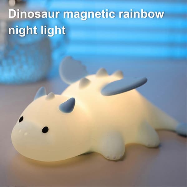 Liten drage silikon nattlampe – dimbar med timer – for barnehage og soverom Pink One Size