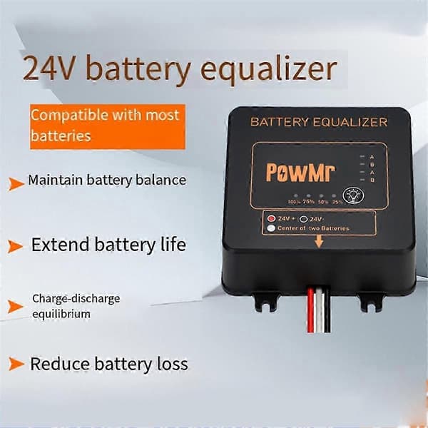 PowMr Solar System Batteriudligner 24V Batteribalancer, til Bly-syre Kolloid Litiumbatterier