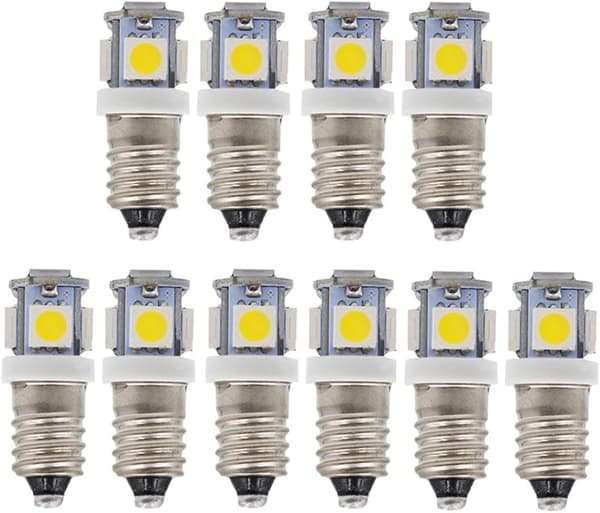 10 st. E10 6V LED-lampor 5SMD 0,5W 50LM Glödlampa (vit) - Perfet