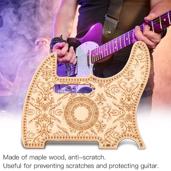 Lönnträ Plåtskydd Plektrumskydd Set för TL Gitarr Reservdelar