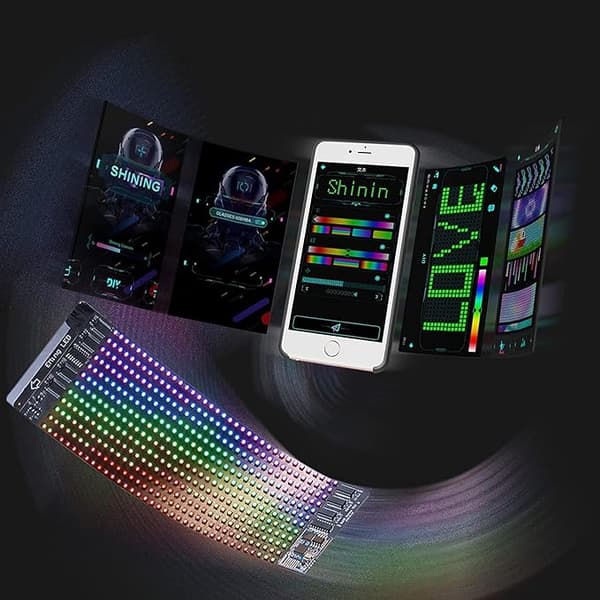 Bluetooth Programmerbar RGB Fleksibel LED-modul 16*32 Pixel Display Matrix Skilt Android iOS App-styret LED-maskeskærm (RGB Flerfarvet)