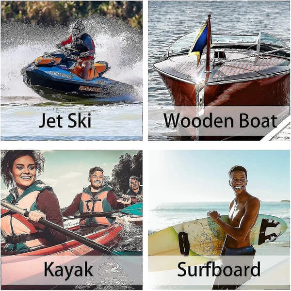 Bungee Docklina koukulla, musta kiinnitysköysi veneelle 4 jalkaa 2 kpl & musta