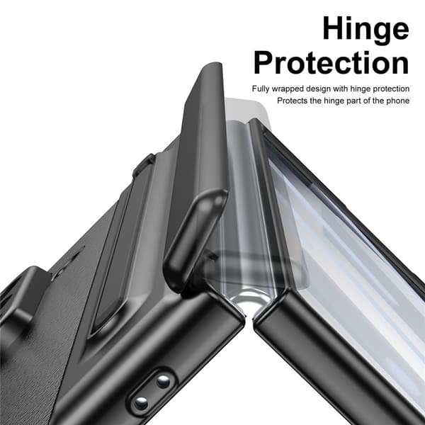 [zd]SKALO Samsung Z Fold7 PU-læder Stylus Cover - Sort Black black