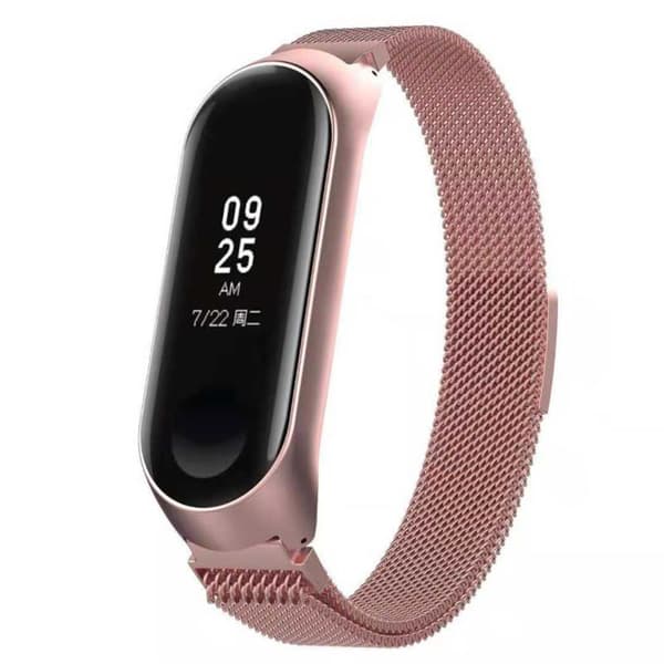 armbånd milanese loop magnetisk lukking xiaomi mi band 5 rosa