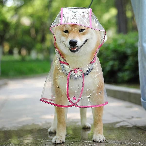 Dyredress Hund Regnfrakker Vanntett Valp Regnfrakker RoseRed M