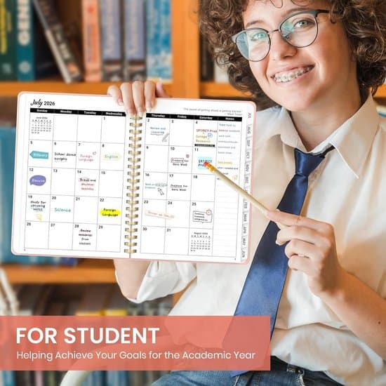 2026-2027 Academic Year Planner – Monthly Planner – Planner for Teachers and Students with Tabs and Stationery – Pink