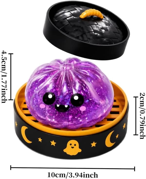 Halloween Spooky Ghost Dumpling, Dumplings Squish med Steamer Stressballer Stressavlastning Fidget Sensorisk for Helligdags- og Bursdagsgaver A[zd] A D