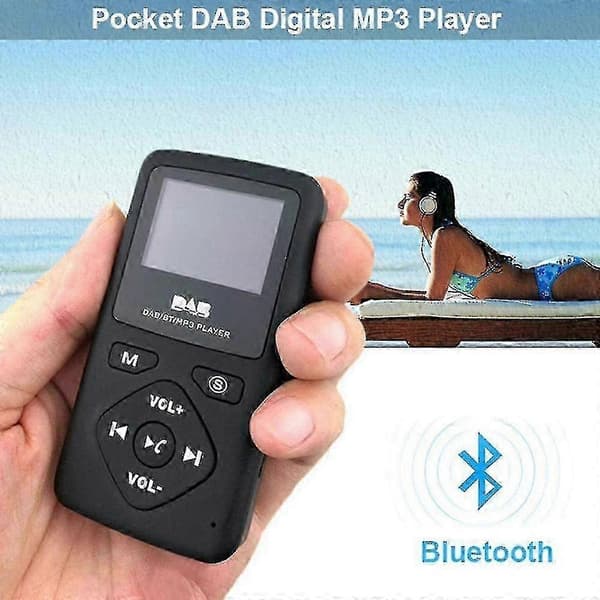 Bluetooth 4.0 DAB/DAB+ Digital Bærbar Lomme FM-radio med USB og MP3-øretelefon