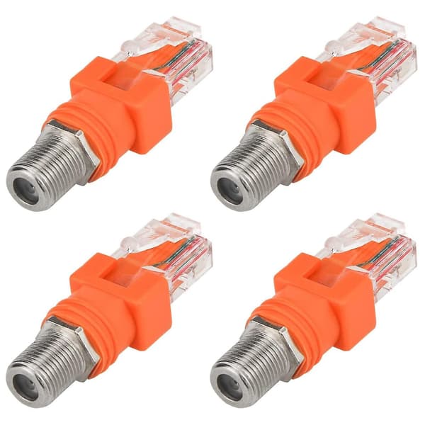 SALG Koaksial til Ethernet-adapter, 4-pak Koaksial Rf Hun til Rj45 Hann-omformer Kompatibel med Linjetester
