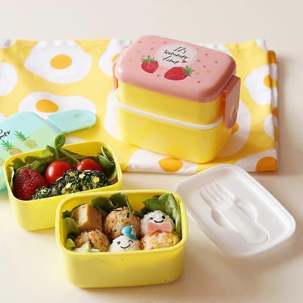 Bento Box Mini Matboks Mikrobølgeovn Bærbar Beholder Student Piknik Bento Box Ananas[zd]