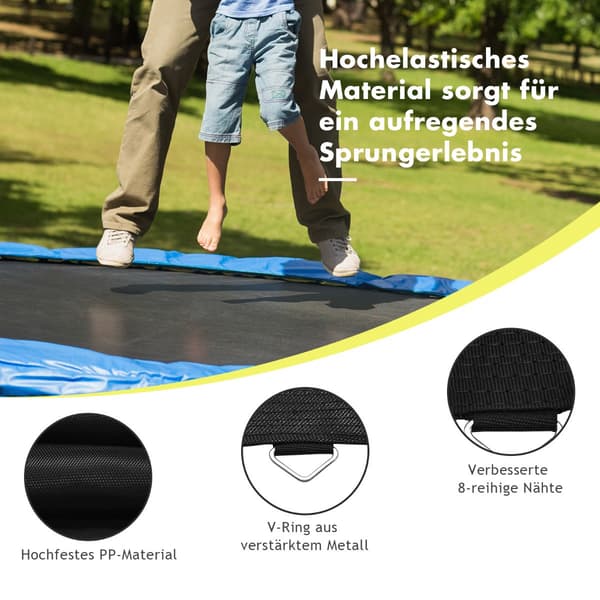 [zd]Trampolinmåtte, 366 cm ramme, sort, holdbar PP 4000