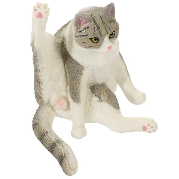 Kat Figur Simulation Dekorativ Statue til Hjemmekontor 2 Stk[zd] 9X7X6CM Multi