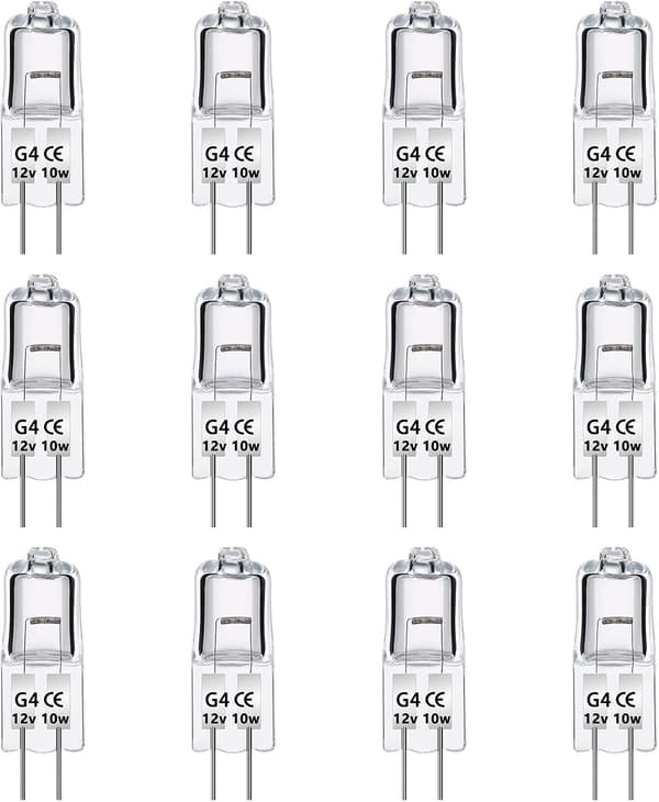 [zd]G4 Halogenpærer 10W 12V - Varmhvit - 10-pakning 10W 10 stk