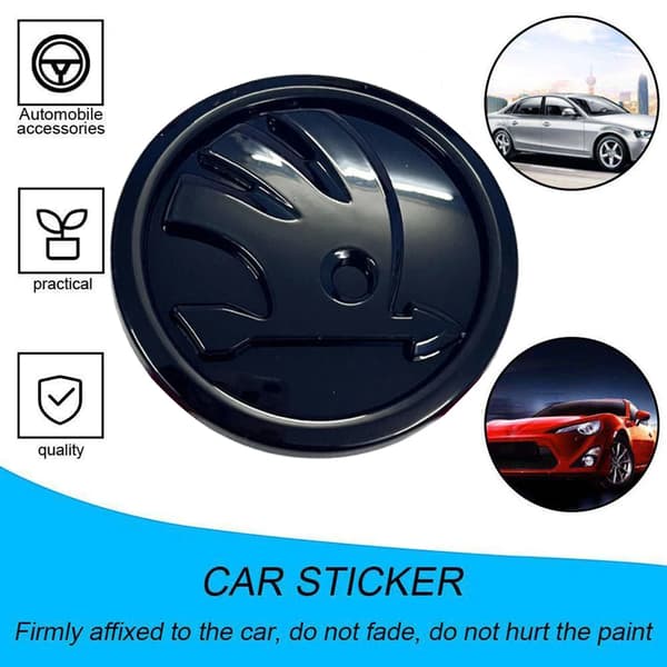 [zd]Front- og bagklapemblem, sort logo til Skoda Superb Octavia, 32D853621A, 90mm, 2 stk.