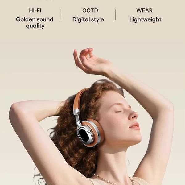 LENOVO Services LE602 Bluetooth-kompatible 6.0 Hodetelefoner 22T Batteritid Over-Ear Trådløst Headset for Gaming Beige