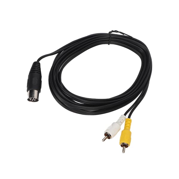 [zd] Hann DIN 8-pin til dobbel RCA-kabel (3m) for eldre lydsystemer