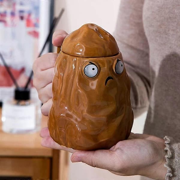 Mugg Keramik Potatis Nöt Mönster Vattenkopp Personlighet Födelsedagspresent till Vänner Kaffemugg med Lock Dryckespresent