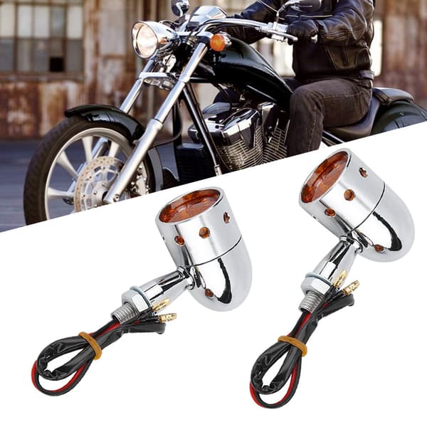 Retro Bullet Style Motorcykel LED Blinklys Indikatorlampe