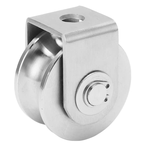 U-formet sporhjul i rustfrit stål til skydelåger, industrivogne, 48 mm diameter 0.3
