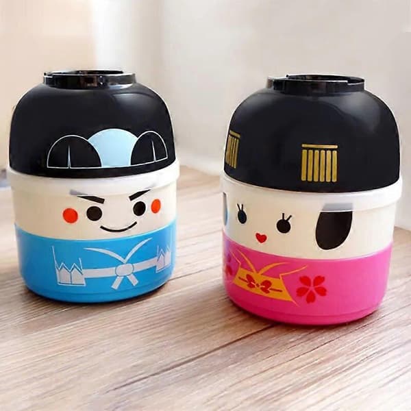 Matlåda för barn Bento Japansk docka Bento Box blue