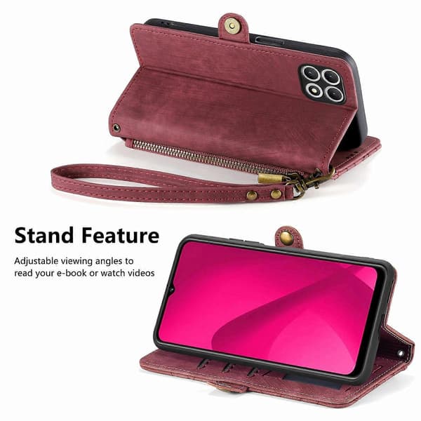 Geometrisk lynlås telefoncover til T-Mobile T Phone 2 5G[zd] Red