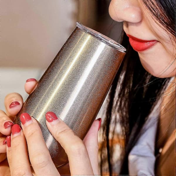 Champagne Tumbler Stilkløse Fløjter 6 Stykker Dobbeltisoleret Rustfrit Stål Mini Cocktailkopper Rosaguld til Kaffe Vin