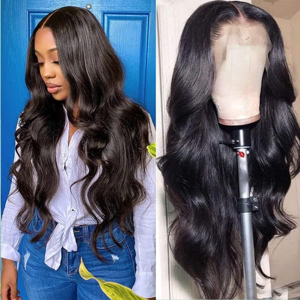 Brasiliansk människohår peruk Body Wave Lace Front peruk, 13x4 Lace peruk