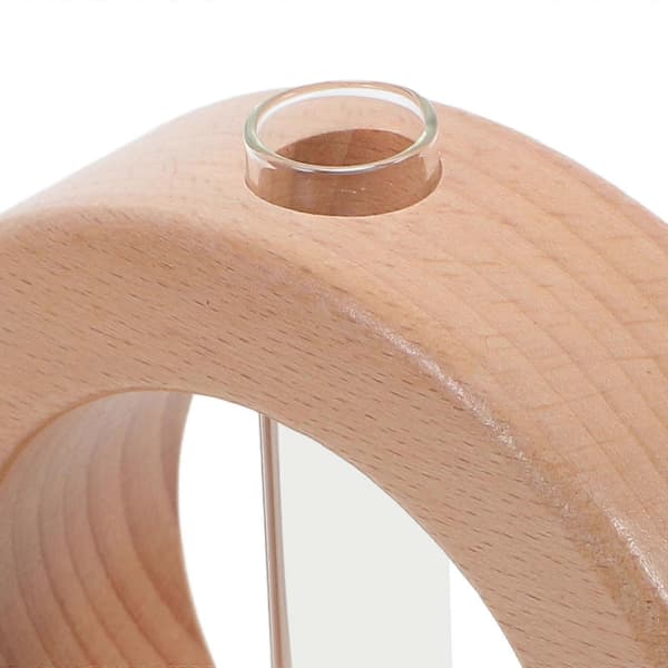 Glassvase for hydroponisk planter med trestativ 1 sett planter