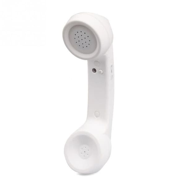 Trådlös Bluetooth-kompatibel Retro Mottagare Anti-strålning Telefonlur Extern Mikrofon white