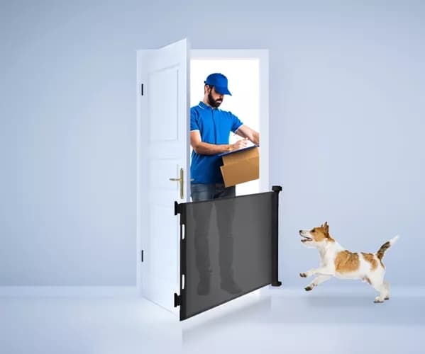 Säkerhetsgaller / Hundgaller / Rullgardinsgaller - 86x160 cm Black black