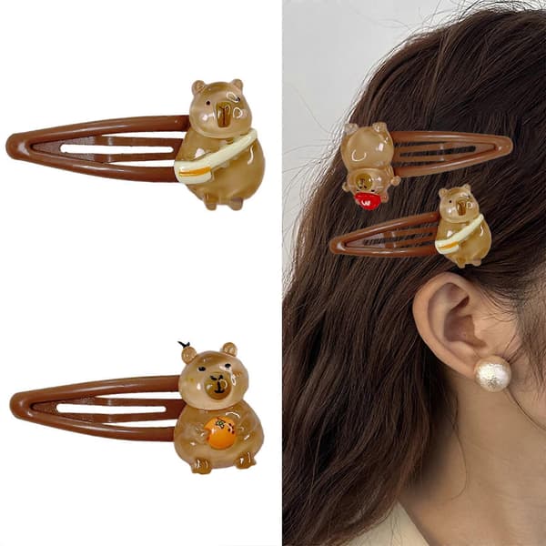 Jenter Hårspenne Capybara Kvinner Barn Hårklemmer Søt Hodeplagg Hårspenner Capybara Form Søt 2000-talls Jenter Hårnåler Stil 4 Style 4