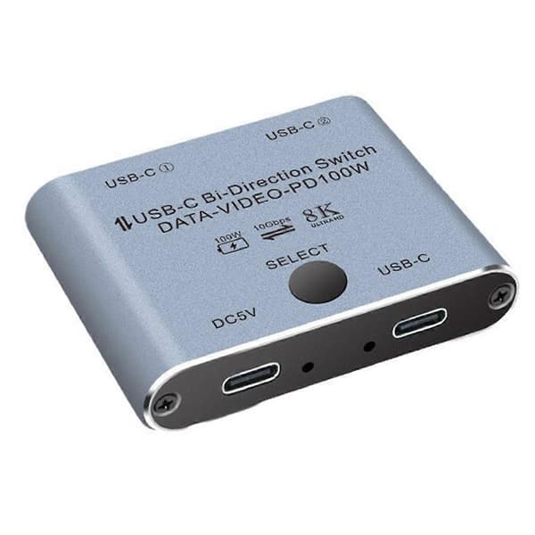 Toveis USB C KVM Switch Splitter for 8K@60Hz/4K@144Hz Videooverføring+100W Lading+10Gbps Data