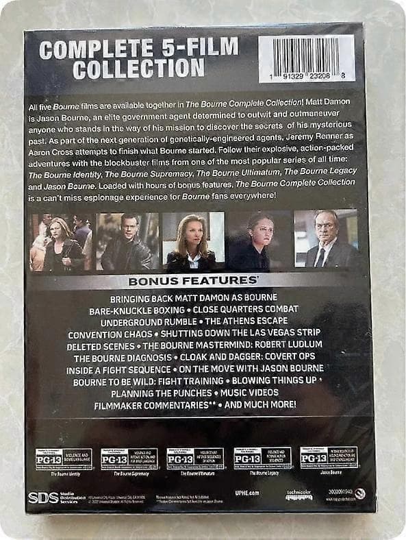 The Bourne: The Complete Collection 5 Filmer (DVD, 2022, 6-Disc Set) Ny