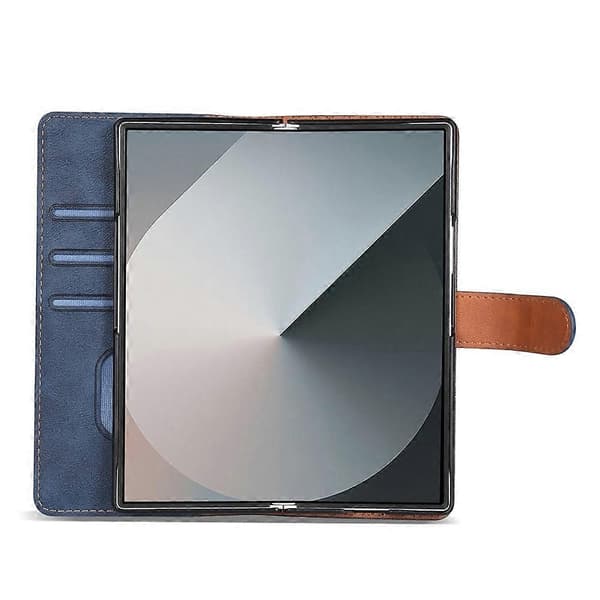 Kompatibel med Samsung Galaxy Z Fold7 5G Ställfodral PU Läder Plånboksfodral S Blue