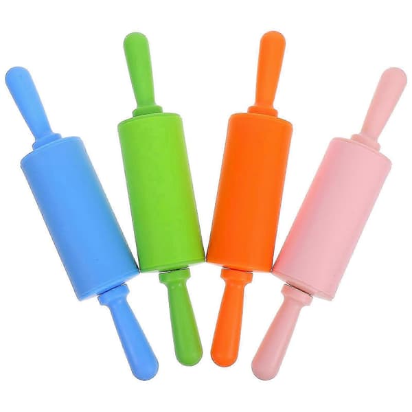 Farverig Plasticine Kagerulle Værktøj til Børn 4 Stk DIY Håndværkssæt