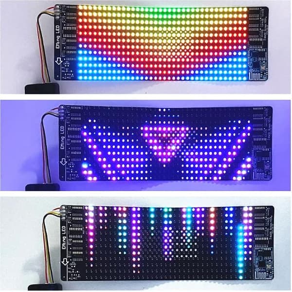 Bluetooth Programmerbar RGB Fleksibel LED-modul 16*32 Pixel Display Matrix Skilt Android iOS App-styret LED-maskeskærm (RGB Flerfarvet)