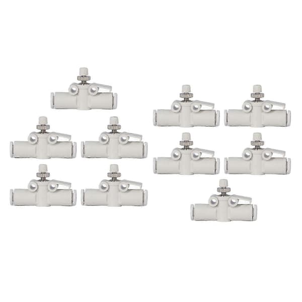 10 stk. luftstrømsreguleringsventil PVC pneumatiske rette push-to-connect slangekoblinger