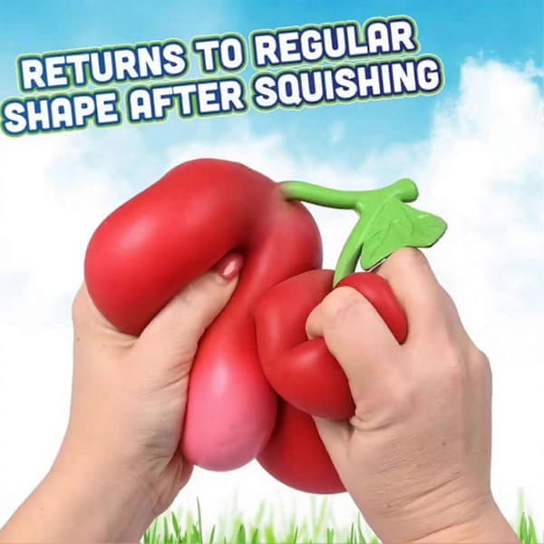 [zd]Simulation Cherry Squeeze Toy Slow Rebound Fruit Fidget for Stress Relief 1pc B