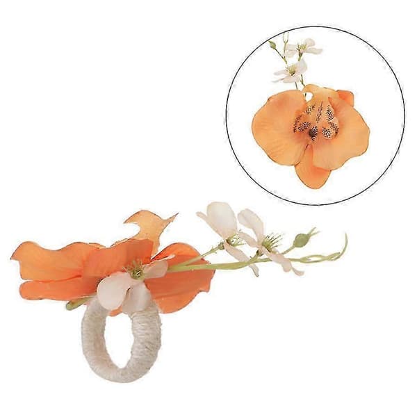 25-26 elegante orkidé servietringe til at imponere dine gæster[zd] Orange