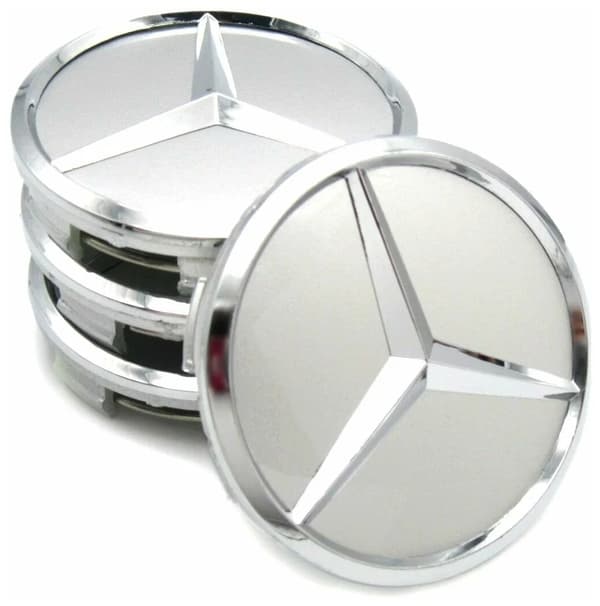 [zd]Mercedes-Benz Centerkapslar / Hjulnav Bil Emblem - 4-Pack 95 75mm Silver