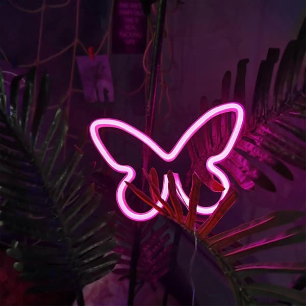 Sommerfugl Neonlys Skilt LED Nattlys Hengende for Barnerom