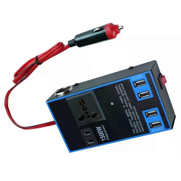 Bilomformer Bilstrømomformer 12V 24V til 1500W Multifunksjonell Lastebil Hjemmeuttak Strømomformer Bilstrømomformer
