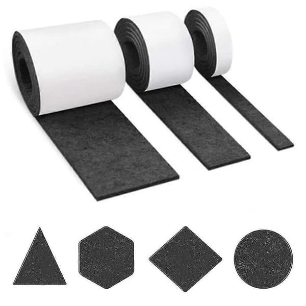 [zd]Selvklebende filt til møbler - 3 ruller (100 cm * 10 cm + 100 cm * 5 cm + 100 cm * 2 cm) Grey