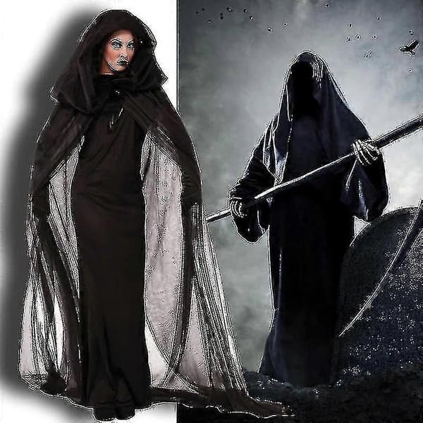 Halloween Lejemorder Kvinder Gennemsigtig Hætte Kappe Kjole Kostume D B x M